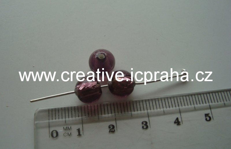 kulička fialová/stříbro 19016 8mm